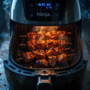 Kebabs dans le Ninja (En Cours de Cuisson)