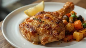 Résultat sur assiette Poulet au air fryer Ninja