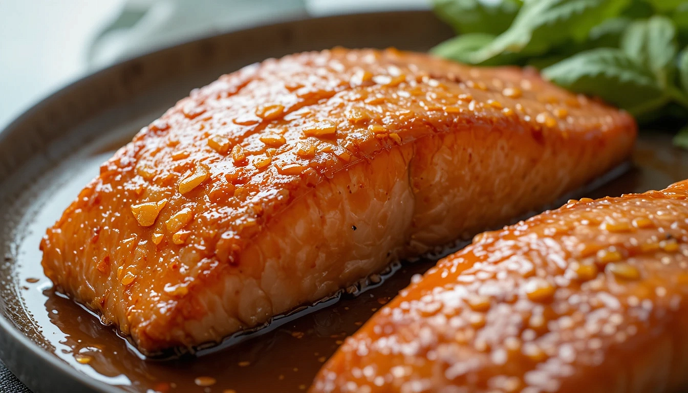 Saumon glacé miel-ail au Air Fryer Ninja