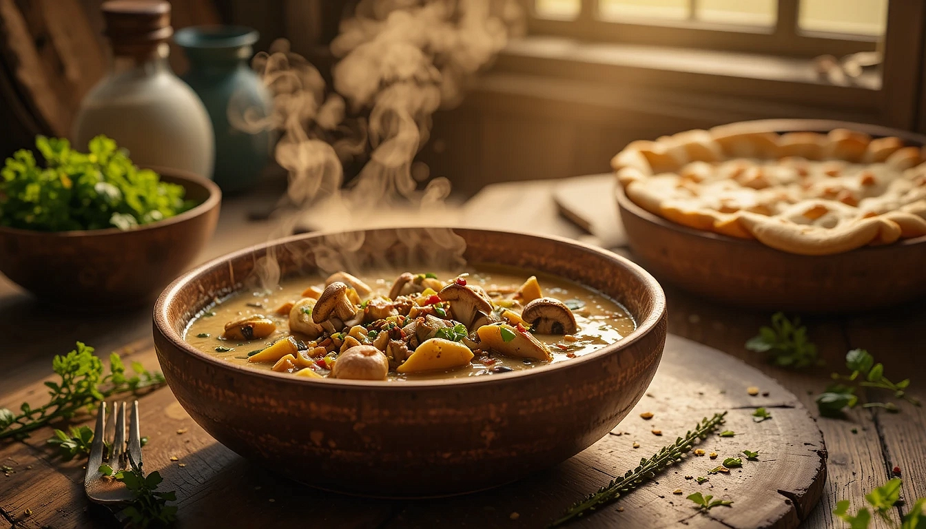 curry de champignons au lait de coco